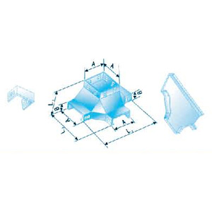 槽式上垂直四通蓋--體 XQJ-C-04B